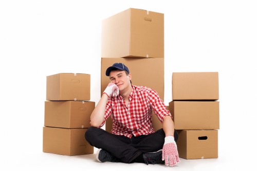 Loading furniture and boxes for a Brimsdown move with a van